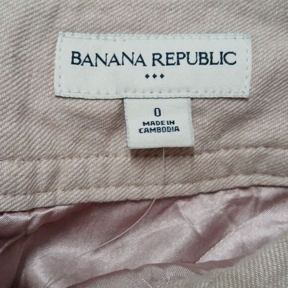 Banana Republic tan oatmeal color midi linen blend skirt Sz 0 NWOT - Picture 5 of 5